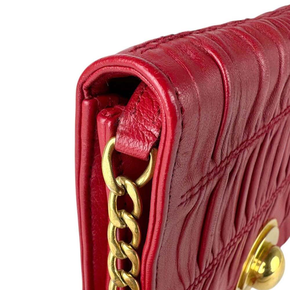 PRADA Red Leather Shoulder Bag - Picture 6 of 13